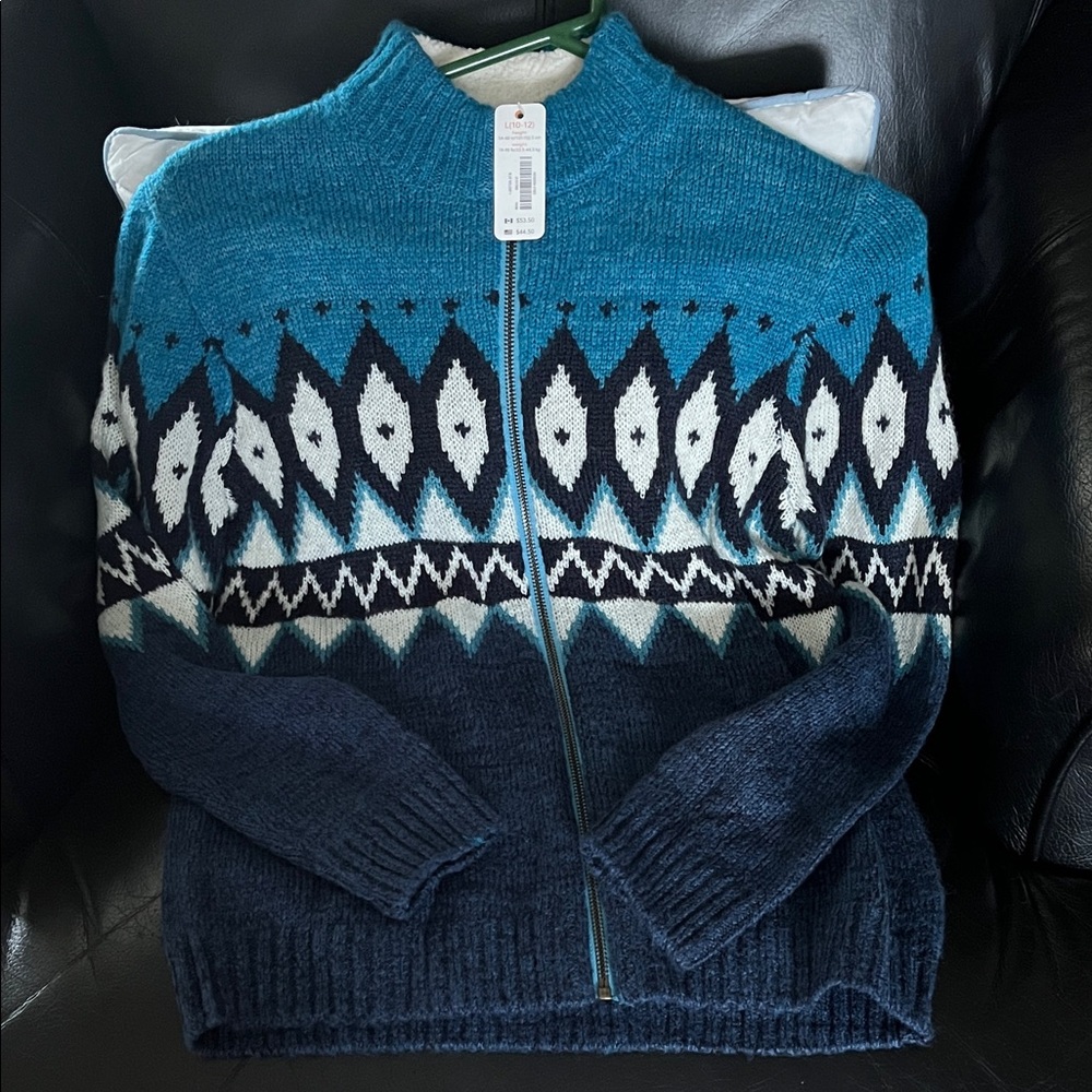 Gymboree Blue and White Patterned Kids Sweater